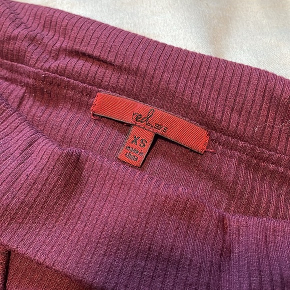 Red by BKE Cowl Neck Ribbed Long Sleeve Deep Purple Shirt - Picture 2 of 3